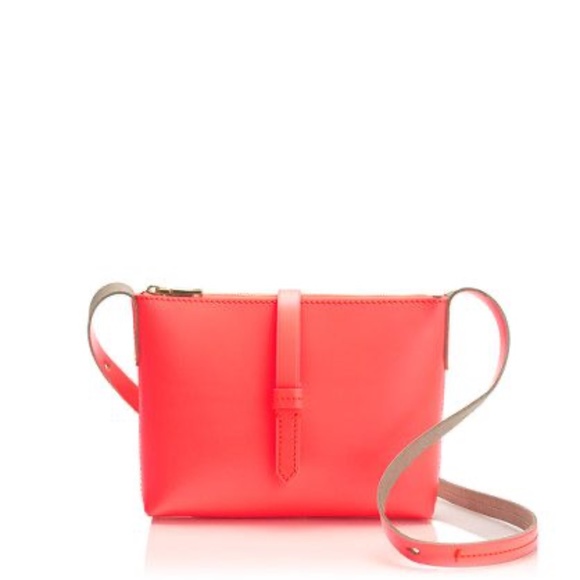 J. Crew Parker Leather Crossbody (Neon Pink) - Picture 1 of 4